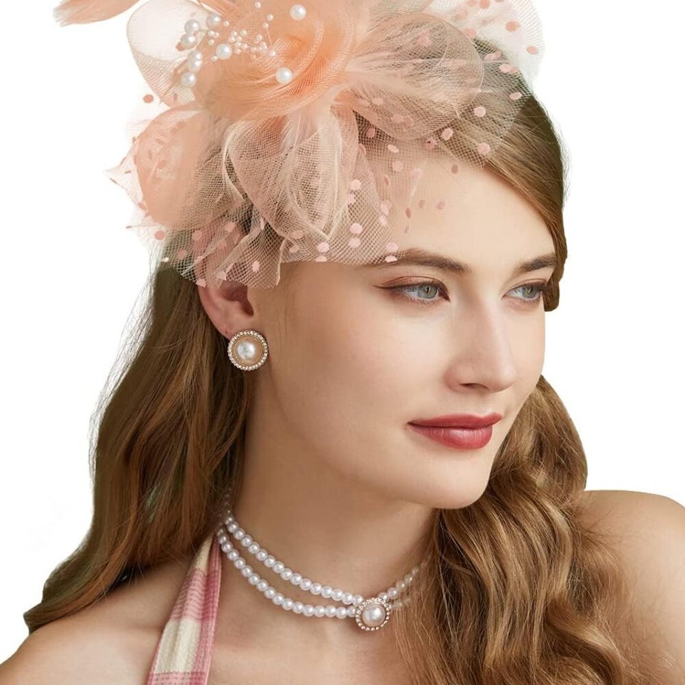 Fascinators Hat for Women Tea Party Headband Kentucky Derby Wedding Flower Cockt